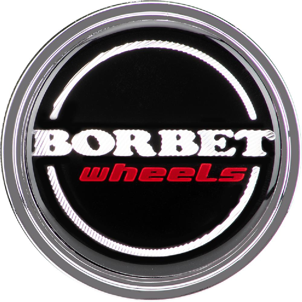 Borbet Wheels 56mm hub cap rim lid black red