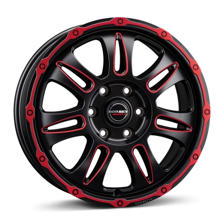 BORBET CW8 red rim window polished matt