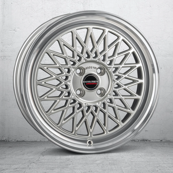 BORBET B- silver rim polished 4-loch 2
