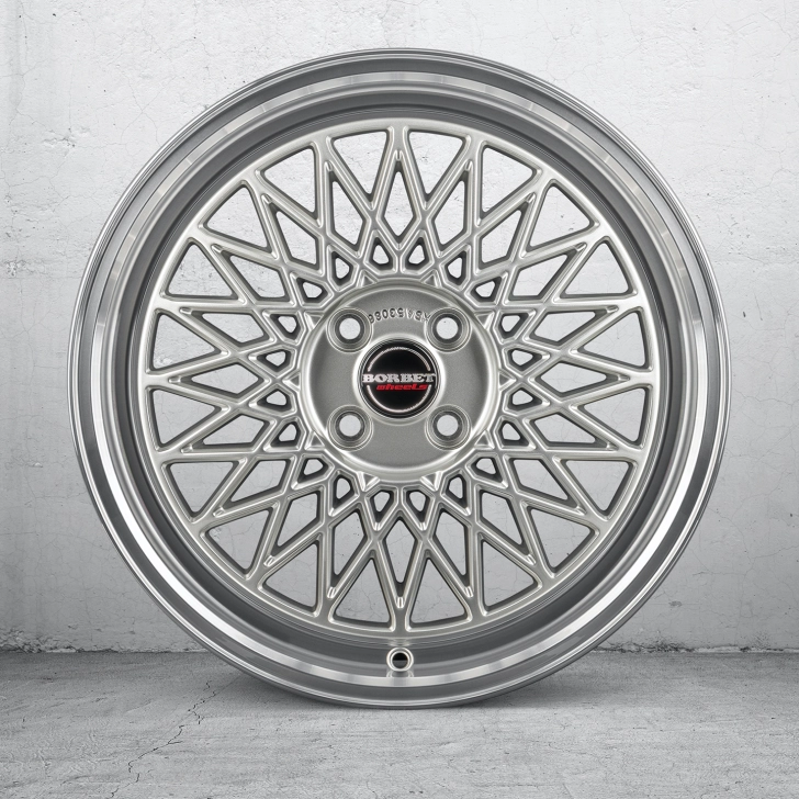 BORBET B- silver rim polished 4-loch 3