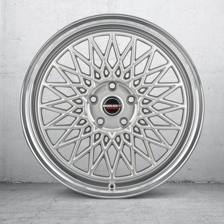 BORBET B- silver rim polished 5-loch 3