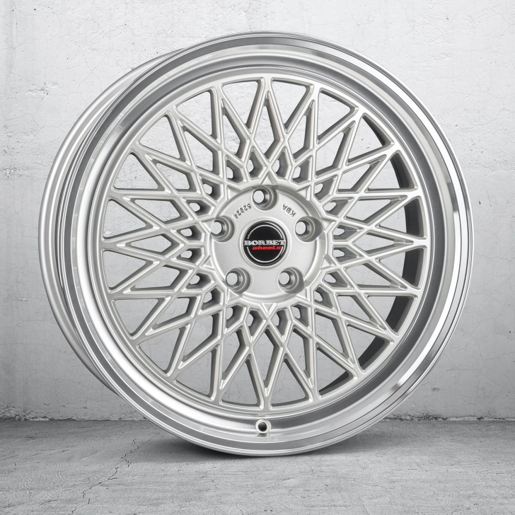 BORBET B- silver rim polished 5-loch 4