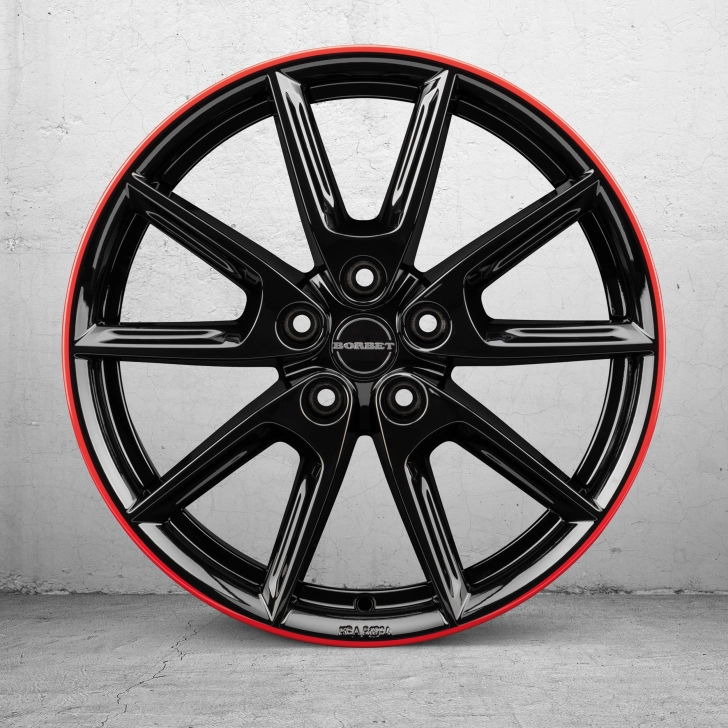 BORBET LX18- black glossy rim red 3