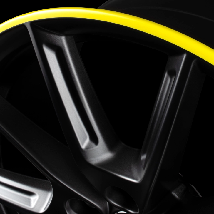 BORBET LX18 black matt rim yellow Detail (2)