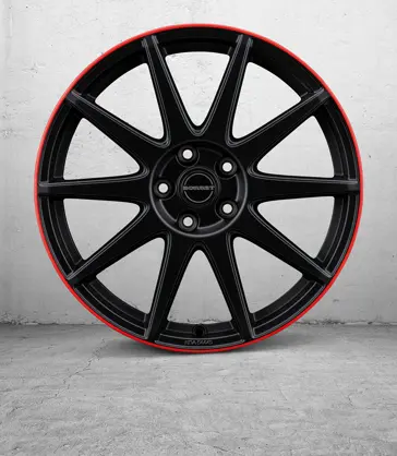 GTX black matt rim red 1